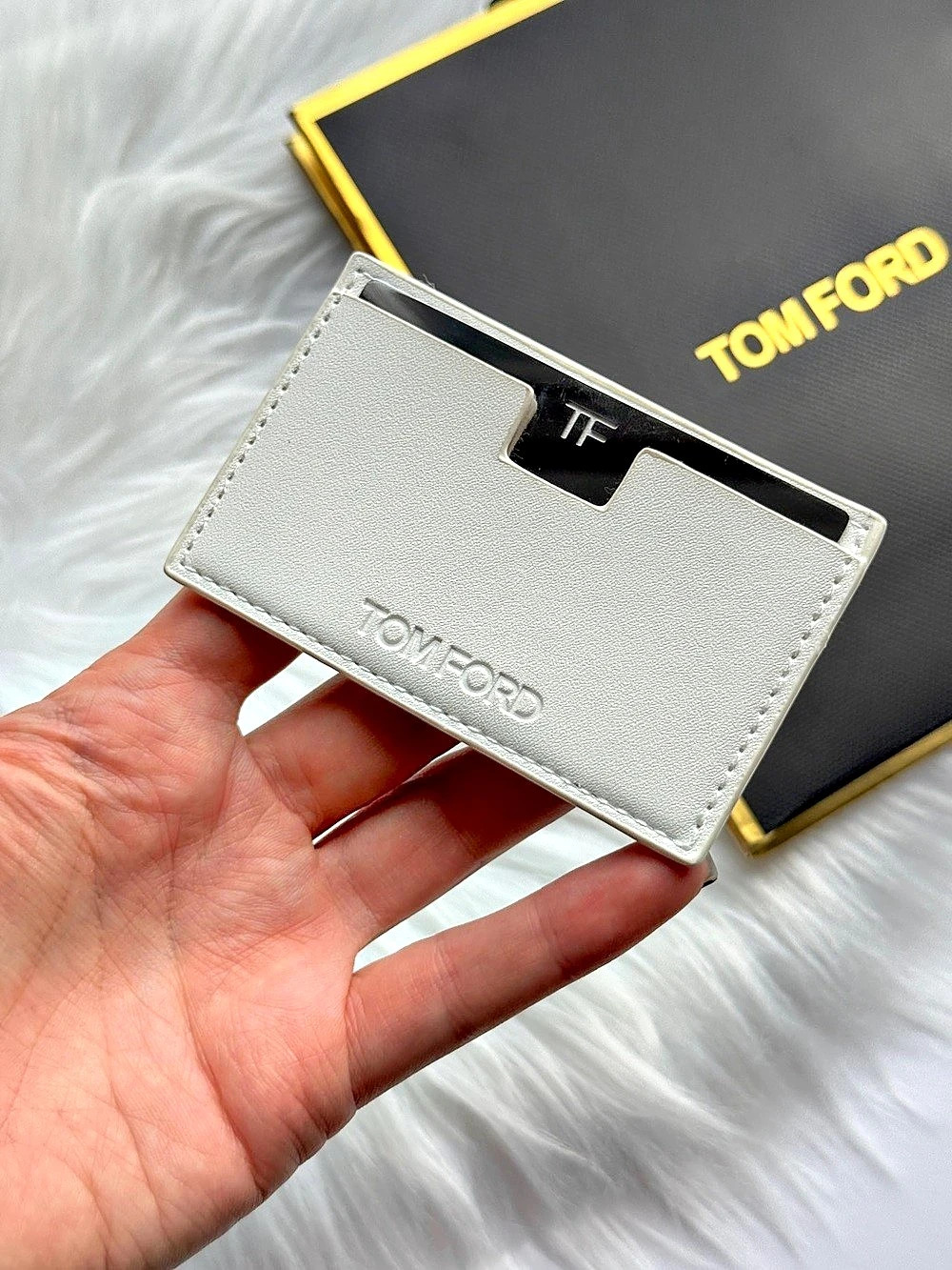 Tom Ford white mirror card holder New - Picture 1 of 4
